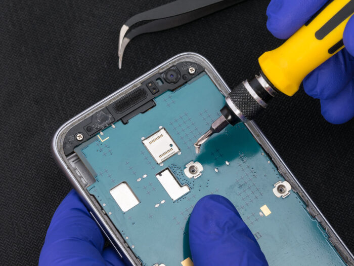 mobile phone being repaired