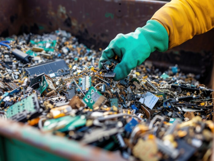 worker sorting e waste