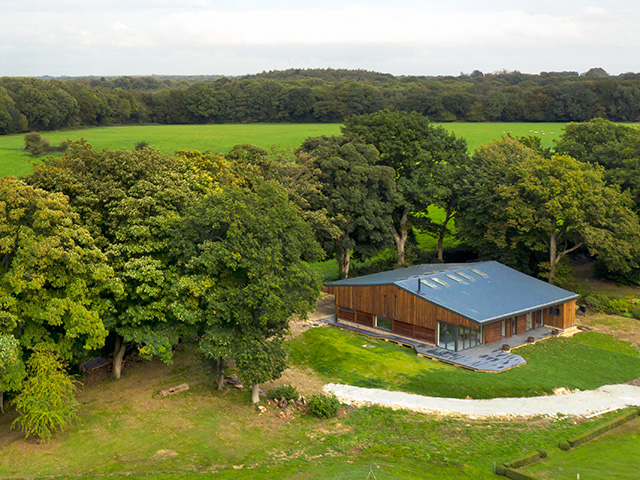 Overhead view of the Grand Designs barn conversion in Sevenoaks