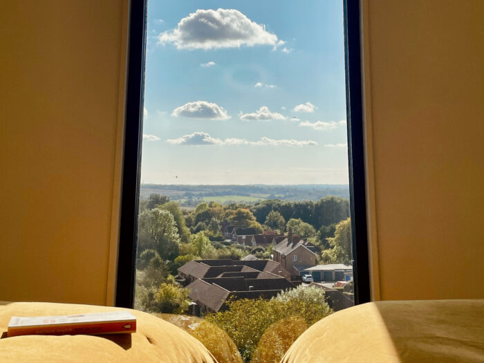 View from a bedroom at the tower