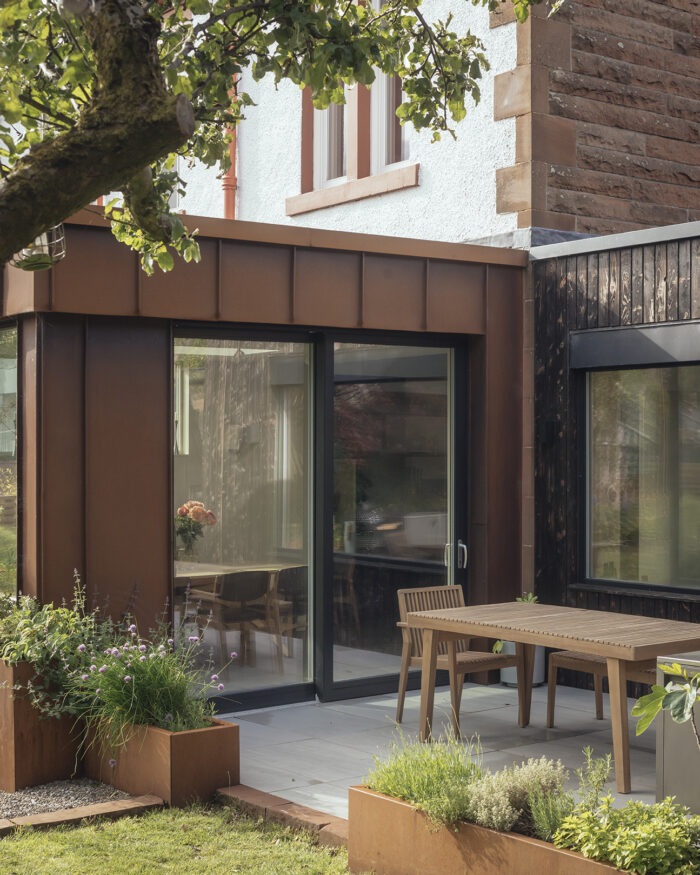 The new Corten steel clad extension