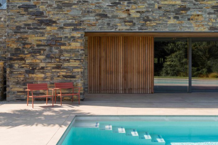 The swimming pool is enjoyed by everyone in Melissa and Andy's extended family